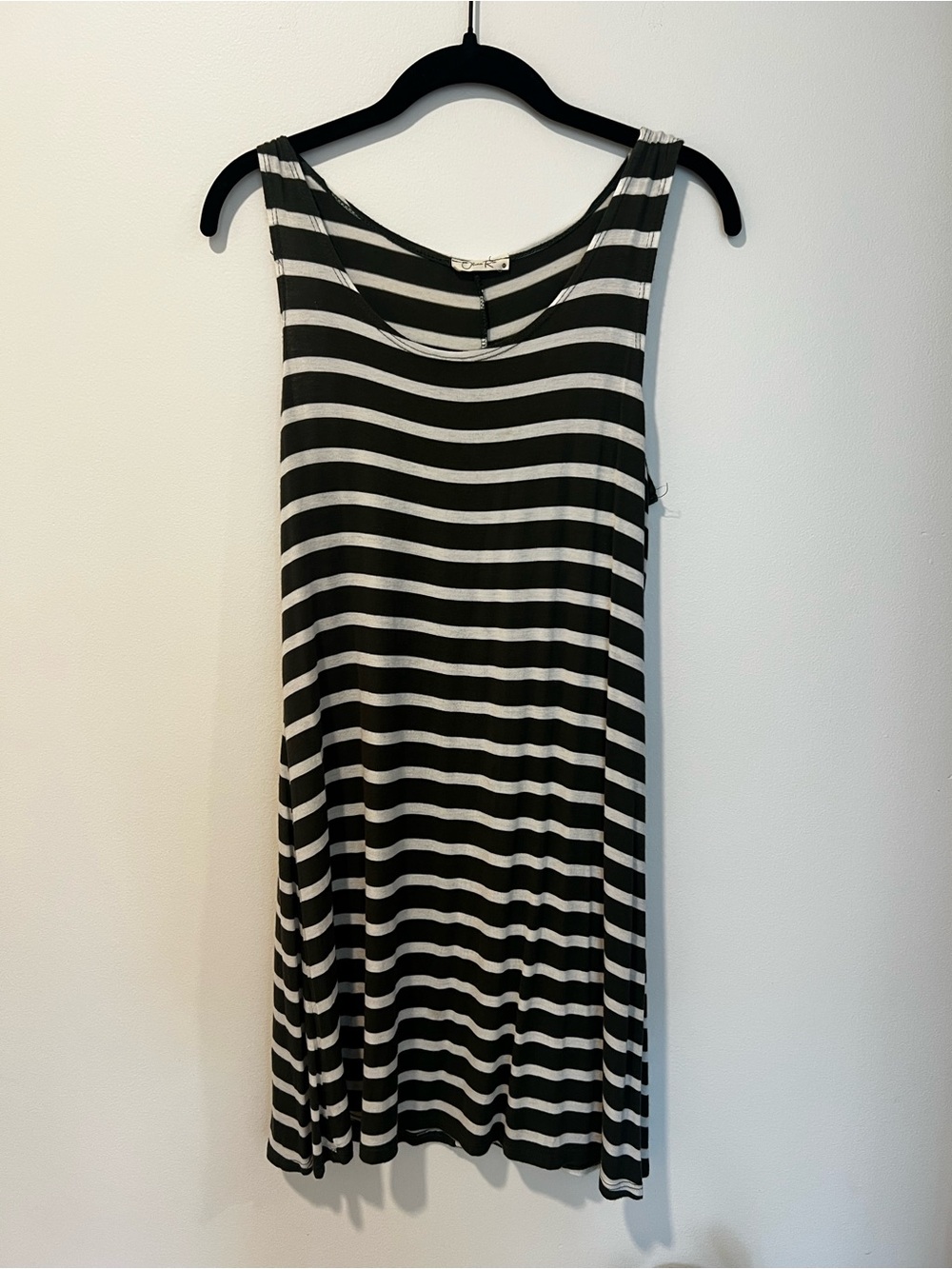 Olivia Rae Green and White Striped Mini Dress